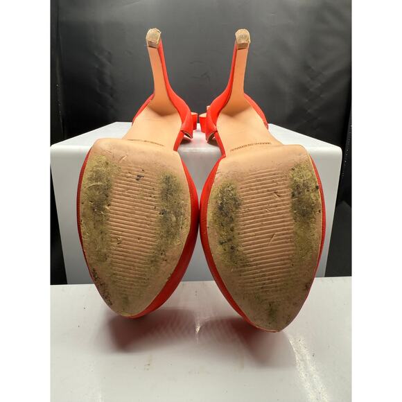 De Blossom Collection Red Leather 6”Stiletto Heals Size 8W - Picture 14 of 14